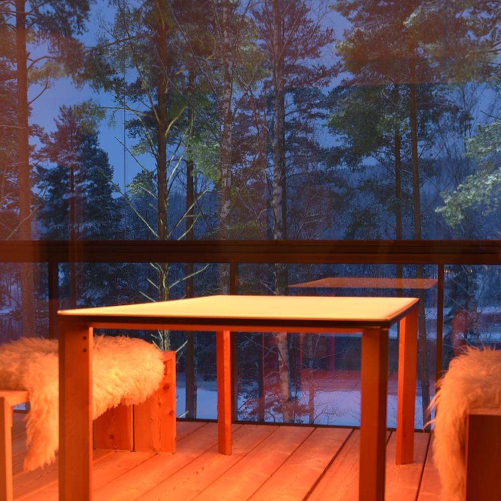 Aicci T2 luminous Finnish designer dining table for covered terrace and balcony_2
