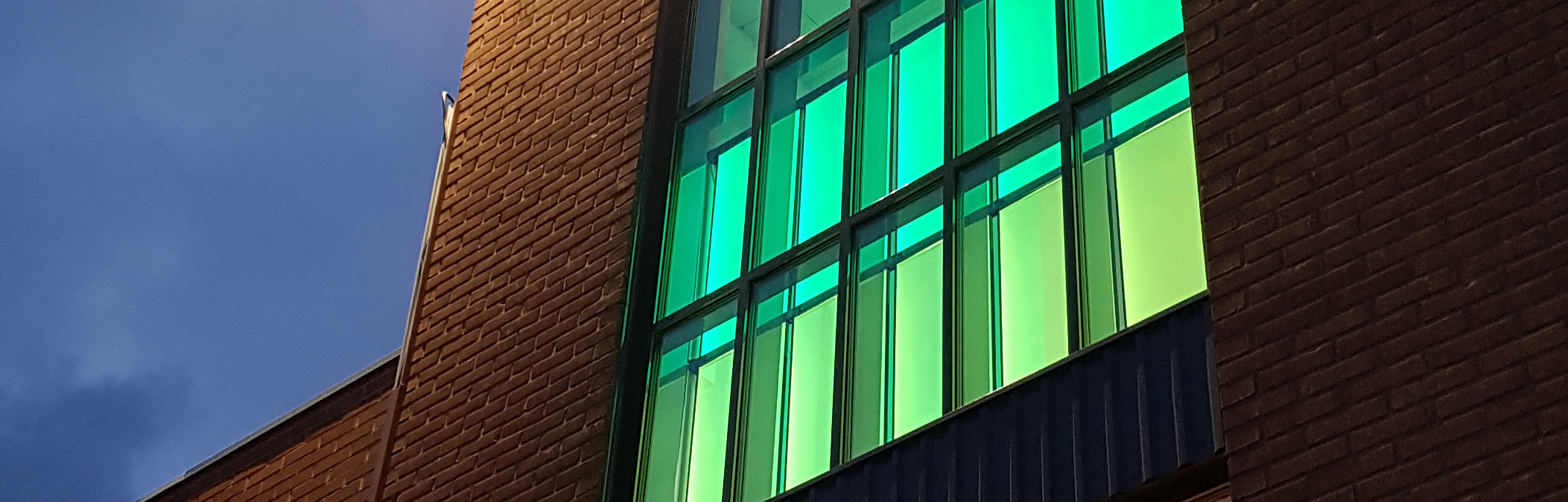 AICCI Reference project Realisation of a light artwork Thermal Colours for an office building of