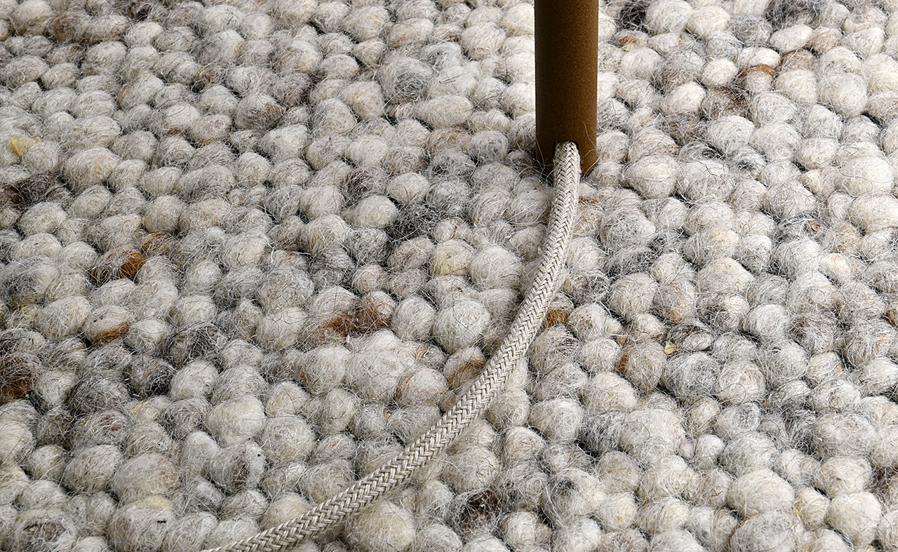 AICCI, power cord with linen textile fabric covering.