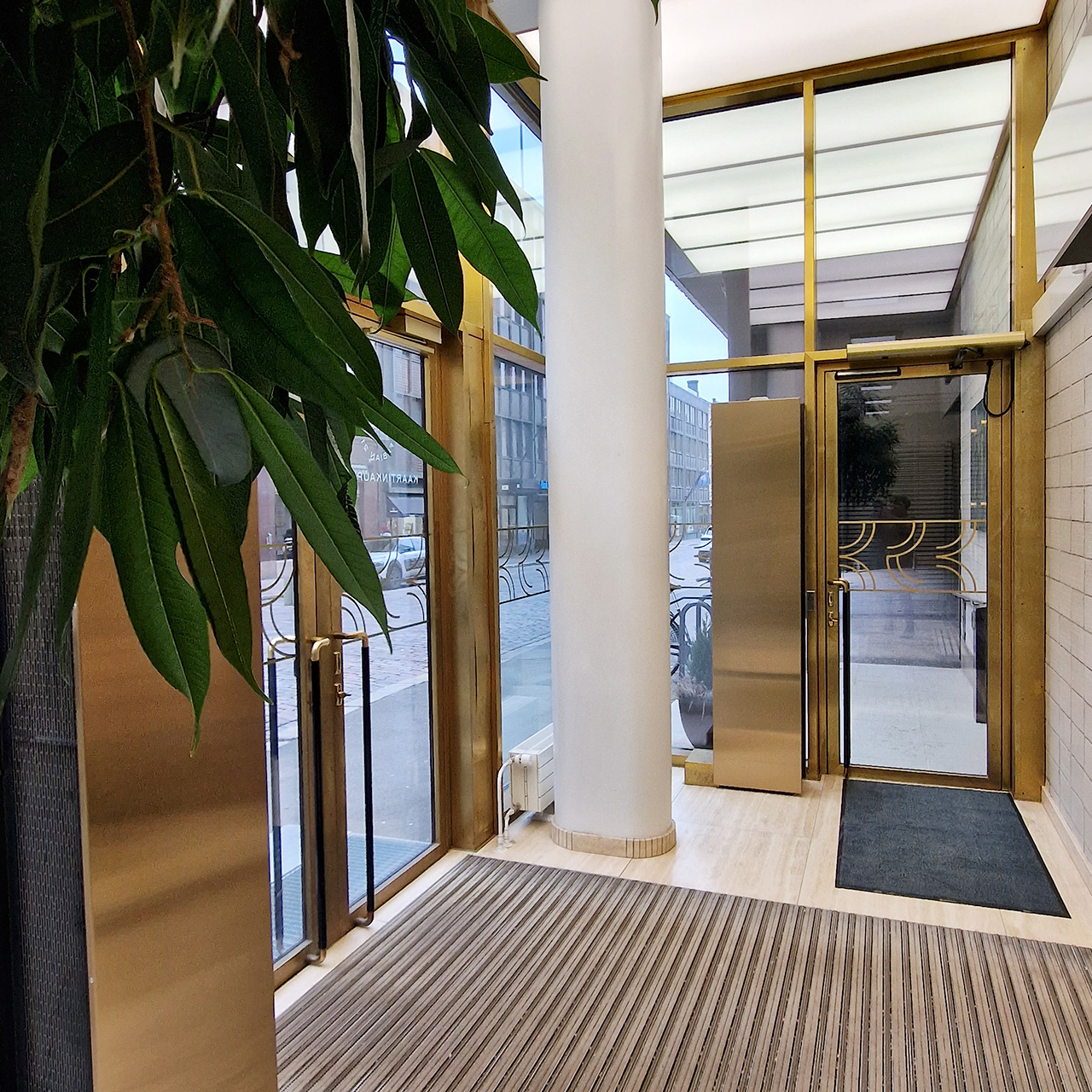 AICCI light panel cladding for FAB Helsinki's interior and exterior entrance.