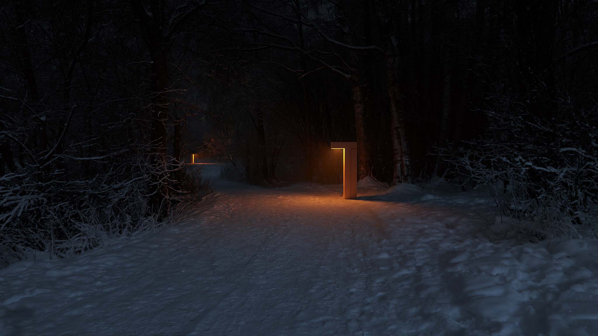 aicci-bollards-at-pikisaari-pathway-in-winter-with-1800K-light-2048x1152px